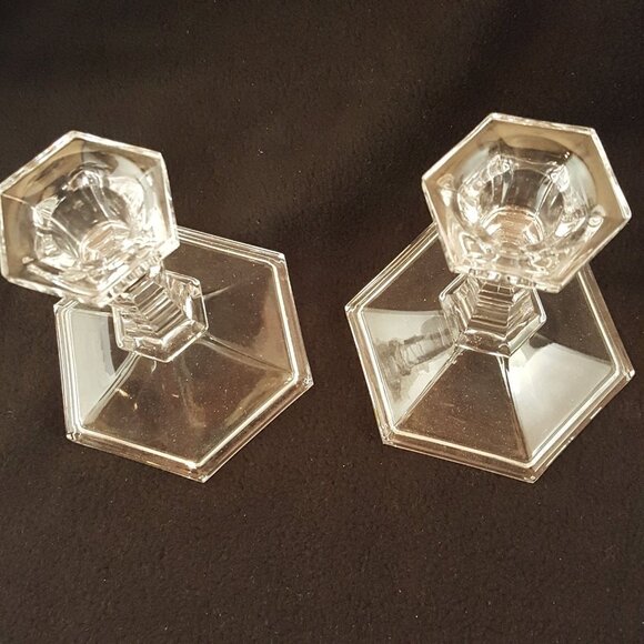 Vintage Lenox Decor Crystal Candlesticks One Pair 5.5” Made In USA Original Box - Picture 3 of 6